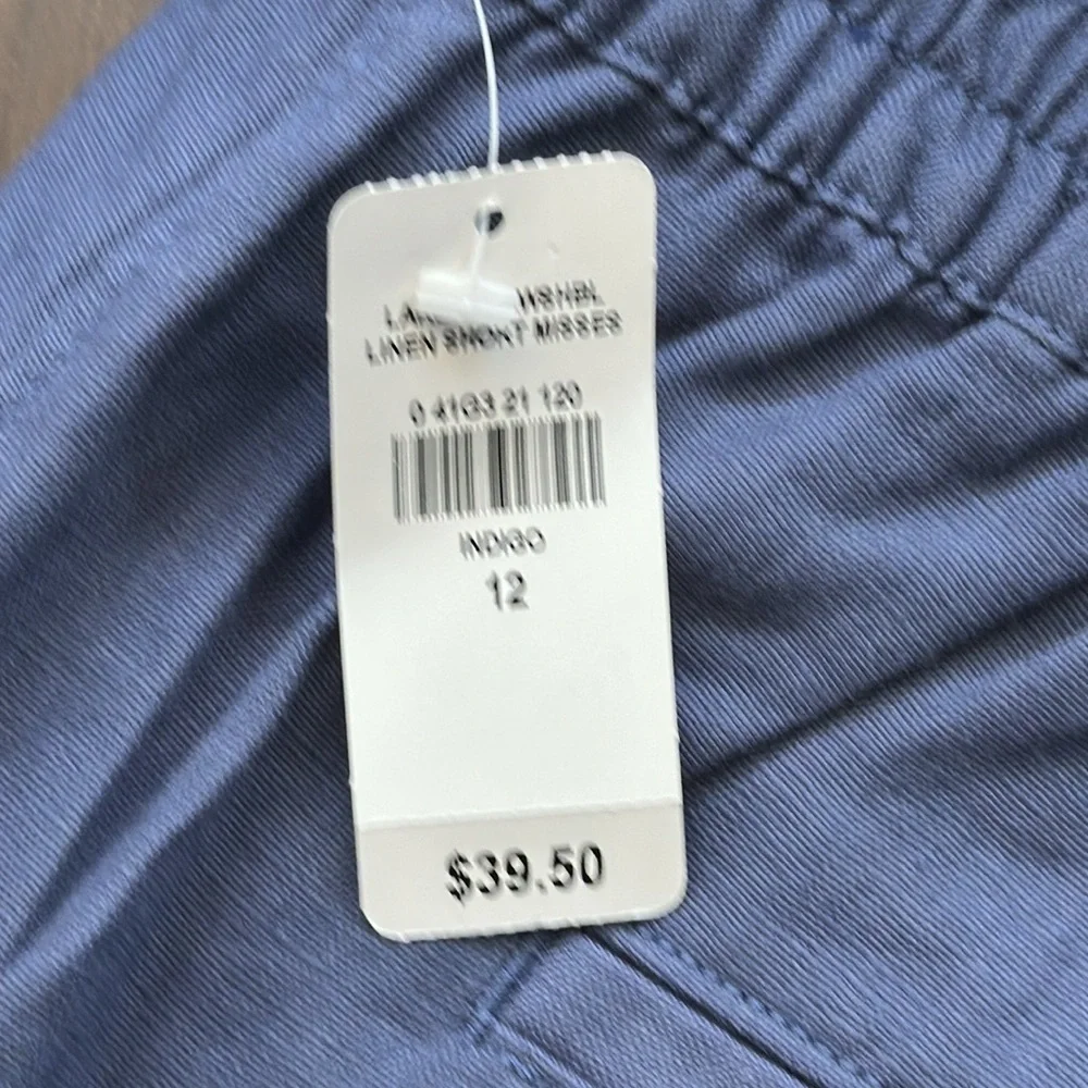 LL BEAN WOMENS SHORTS CLASSIC FIT STRAIGHT LINEN BLUE NEW SIZE 12 - Picture 4 of 6